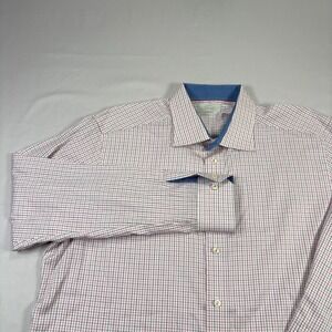 Eton Shirt Mens 46 18 Check Button Up Contemporary Formal Casual Long‎ Sleeve
